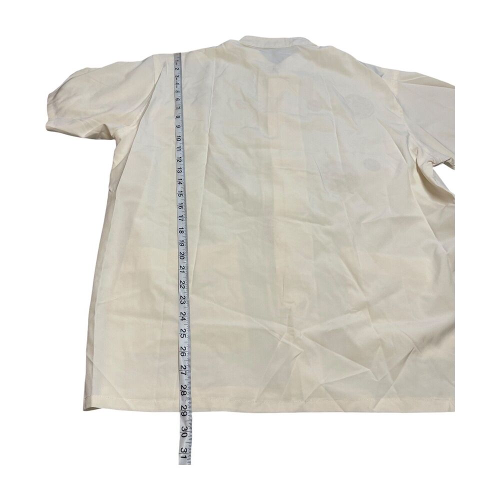 Yibo Tengfei Tang Shirt Men's 43 Regular Beige Short Sleeve Classic Formal - Picture 7 of 8